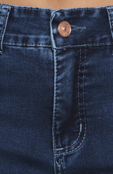 JEANS MUJER WIDE LEG TIRO ALTO COSTADILLOS PRETINA BASICA - 2