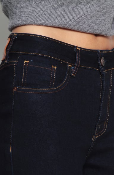 JEANS MUJER WIDE LEG TIRO ALTO  PRETINA BASICA 1 BOTON - 2