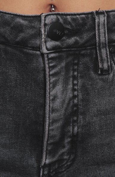 JEANS MUJER FLARE TIRO ALTO PRETINA BASICA 1 BOTON - 2