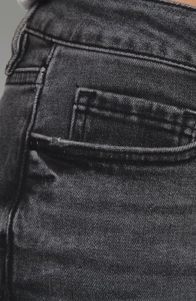 JEANS MUJER FLARE TIRO ALTO PRETINA BASICA 1 BOTON - 3