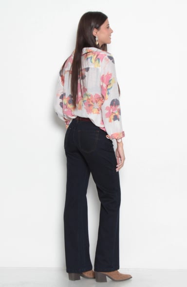 JEANS MUJER RECTO TIRO ALTO PUSH IN PUSH UP PRETINA MEDIA 2 BOTONES - 7