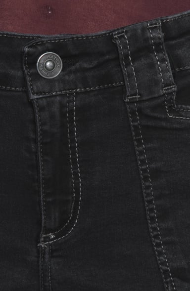 JEANS MUJER  WIDE CARGO TIRO MEDIO PRETINA BASICA UN BOTON - 2