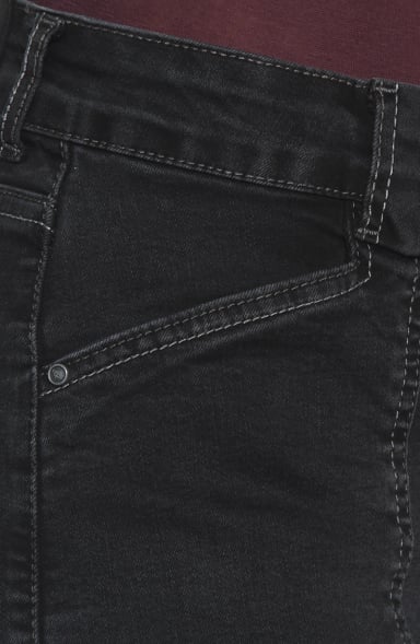 JEANS MUJER  WIDE CARGO TIRO MEDIO PRETINA BASICA UN BOTON - 3