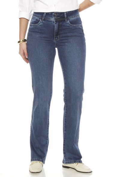 JEANS MUJER 2 BOTONES PUSH UP  SLIM TIRO ALTO PRETINA - 1