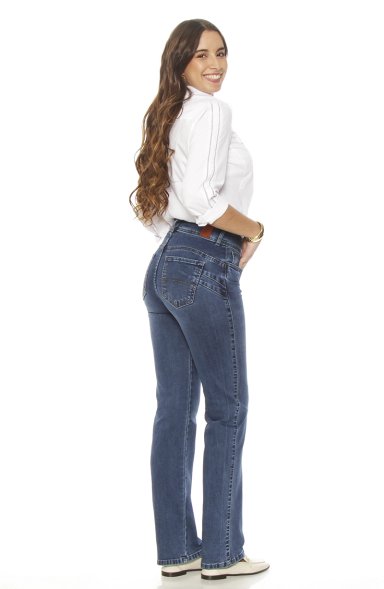 JEANS MUJER 2 BOTONES PUSH UP  SLIM TIRO ALTO PRETINA - 8