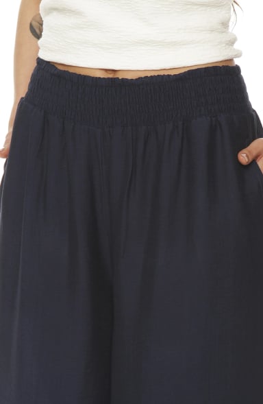PANTALON WIDE LEG TIRO ALTO PRETINA ANCHA ELASTICADA - 2