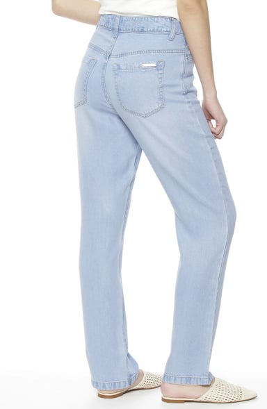 PANTALON RECTO LYOCELL TIRO ALTO PRETINA BASICA 1 BOTON - 6