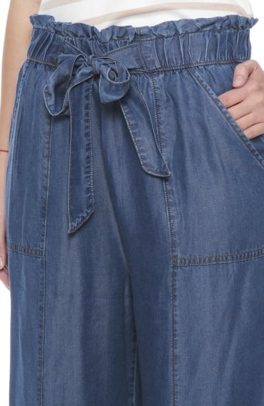PANTALON LYOCELL WIDE LEG TIRO ALTO PRETINA ELASTICADA - 2