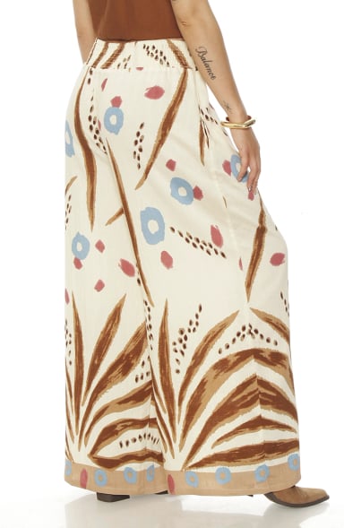 PANTALON WIDE LEG ESTAMPADO TIRO ALTO PRETINA ELASTICADA - 5