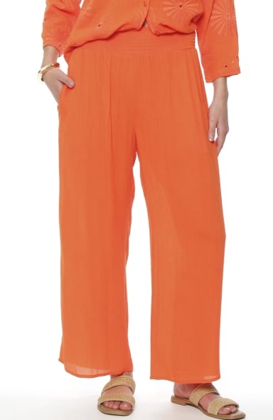 PANTALON WIDE LEG TIRO ALTO PRETINA ELASTICADA - 1