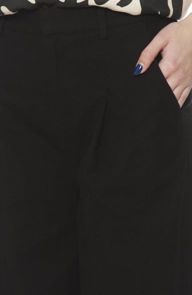 PANTALON WIDE LEG LINO TIRO ALTO PRETINA BASICA - 2