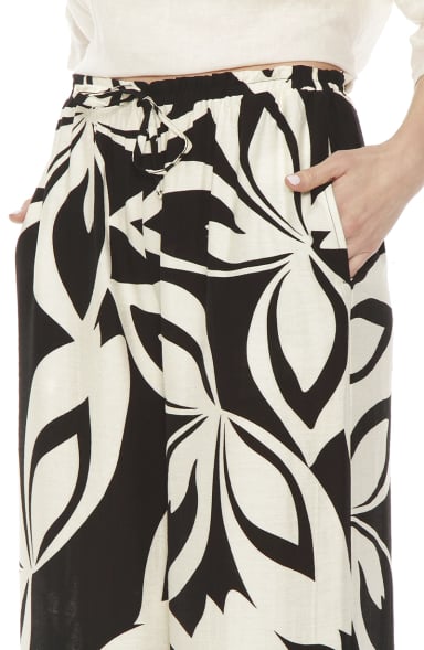 PANTALON ESTAMPADO WIDE LEG TIRO ALTO PRETINA AJUSTADA - 2
