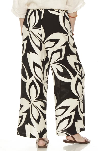 PANTALON ESTAMPADO WIDE LEG TIRO ALTO PRETINA AJUSTADA - 5