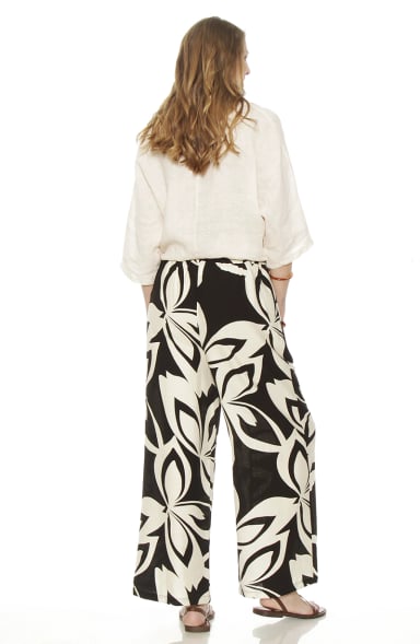 PANTALON ESTAMPADO WIDE LEG TIRO ALTO PRETINA AJUSTADA - 6