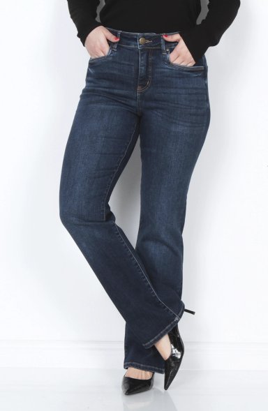 JEANS MUJER RECTO TIRO ALTO PRETINA BASICA 1 BOTON - 1