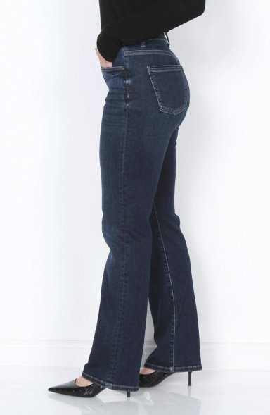 JEANS MUJER RECTO TIRO ALTO PRETINA BASICA 1 BOTON - 3