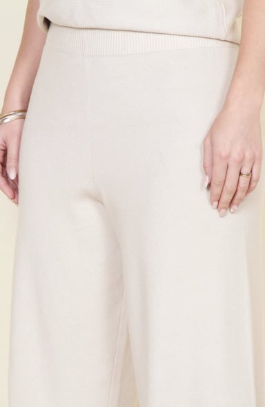 PANTALON TEJIDO WIDE LEG TIRO ALTO PRETINA ELASTICADA - 2