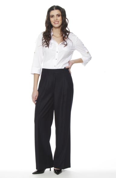 PANTALON RECTO TIRO ALTO PRETINA BASICA - 3