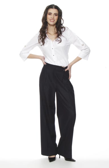 PANTALON RECTO TIRO ALTO PRETINA BASICA - 4