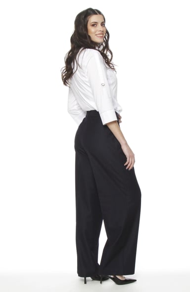 PANTALON RECTO TIRO ALTO PRETINA BASICA - 7
