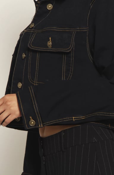 CHAQUETA MANGA LARGA DENIM CON BOLSILLOS - 3