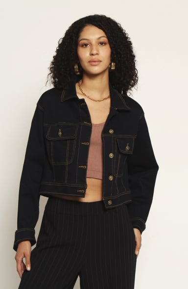 CHAQUETA MANGA LARGA DENIM CON BOLSILLOS - 8