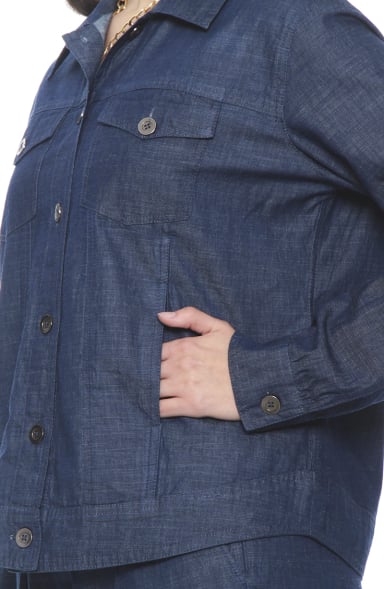 CHAQUETA MANGA LARGA LYOCELL CON BOLSILLO EN DELANTERO - 3