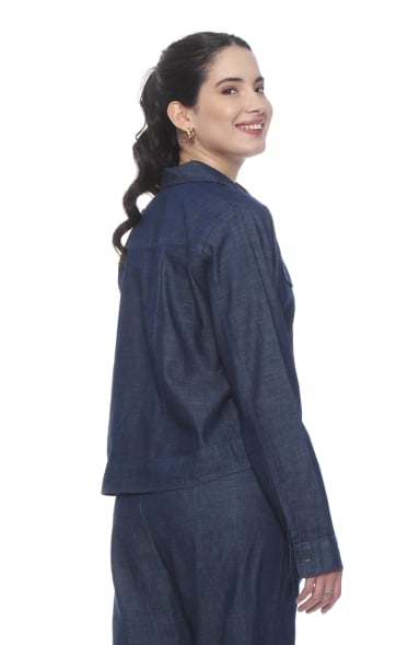 CHAQUETA MANGA LARGA LYOCELL CON BOLSILLO EN DELANTERO - 7