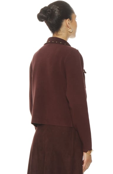 CHAQUETA SUEDE MANGA LARGA CON TACHAS Y BOLSILLOS - 5