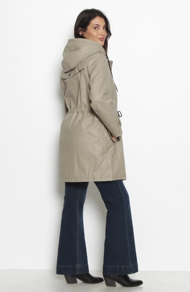 CHAQUETA MANGA LARGA CON CAPUCHA CINTURA AJUSTABLE - 2