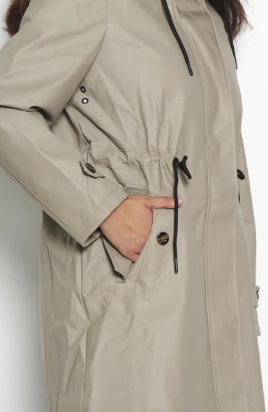 CHAQUETA MANGA LARGA CON CAPUCHA CINTURA AJUSTABLE - 3