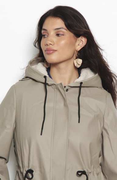 CHAQUETA MANGA LARGA CON CAPUCHA CINTURA AJUSTABLE - 4