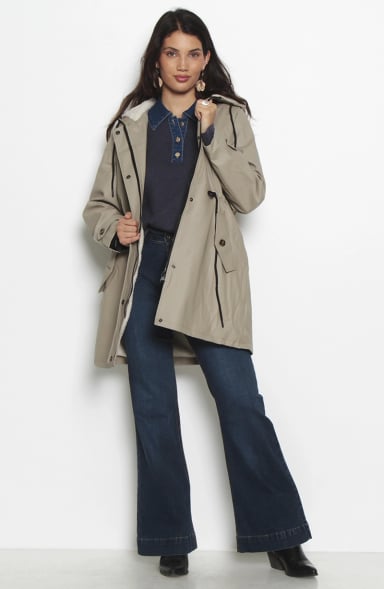 CHAQUETA MANGA LARGA CON CAPUCHA CINTURA AJUSTABLE - 9