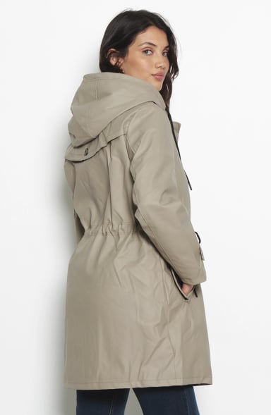 CHAQUETA MANGA LARGA CON CAPUCHA CINTURA AJUSTABLE - 10