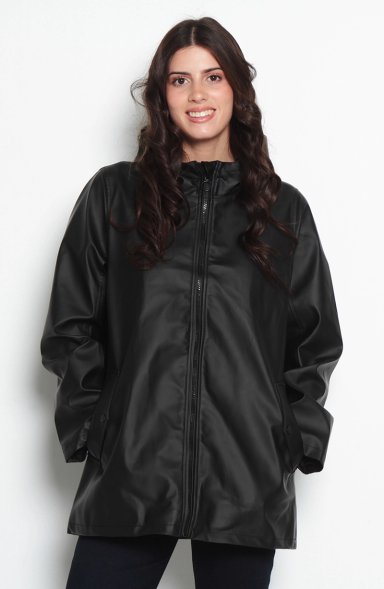 CHAQUETA IMPERMEABLE MANGA LARGA CON CAPUCHA - 1