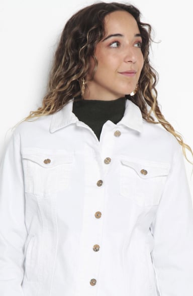 CHAQUETA DENIM CLASICA PRETINA BASICA - 2