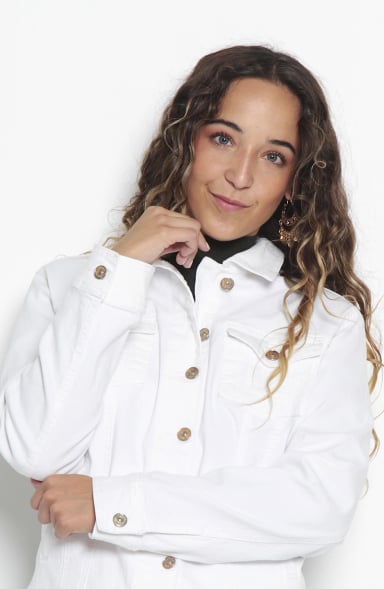 CHAQUETA DENIM CLASICA PRETINA BASICA - 4