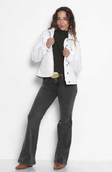 CHAQUETA DENIM CLASICA PRETINA BASICA - 5