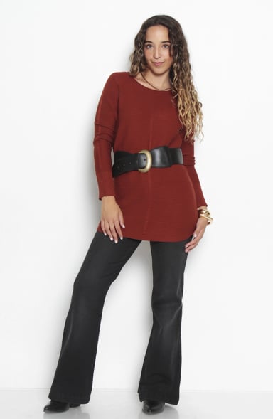 SWEATER BASICO MANGA LARGA ESCOTE REDONDO - 4