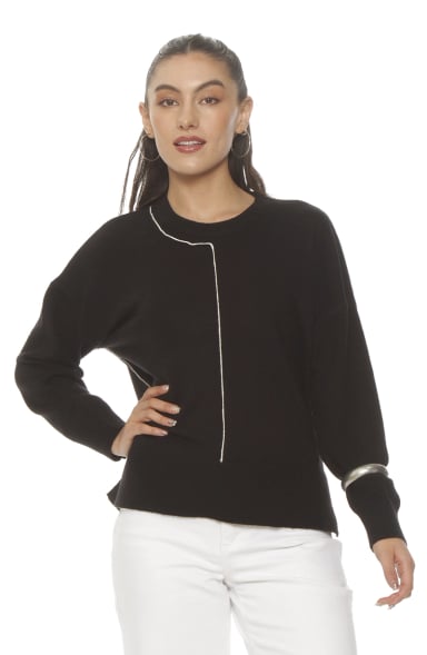 SWEATER MANGA LARGA ESCOTE REDONDO - 1