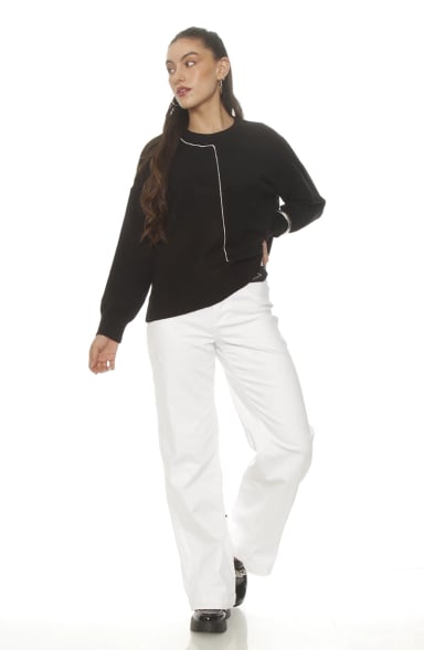 SWEATER MANGA LARGA ESCOTE REDONDO - 5