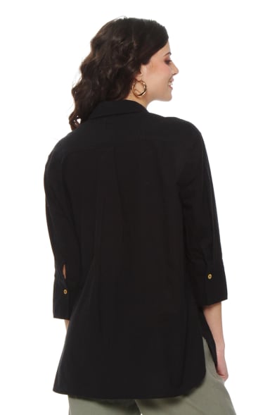 BLUSA MANGA 3/4 LINO ABOTONADA EN DELANTERO - 6