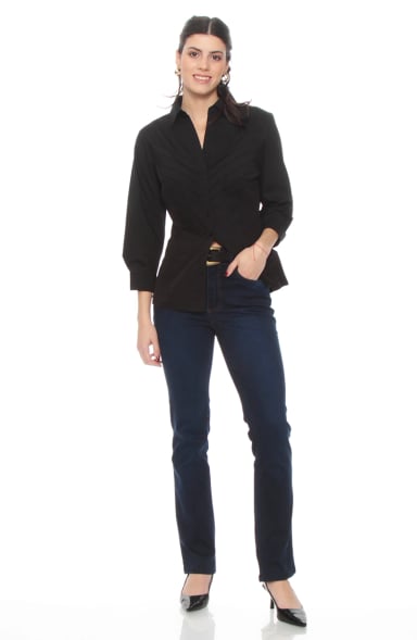 BLUSA MANGA 3/4  CON ALFORZA EN DELANTERO - 4