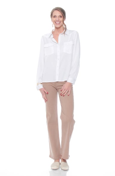 BLUSA LYOCELL ABOTONADA EN DELANTERO CON BOLSILLOS - 3