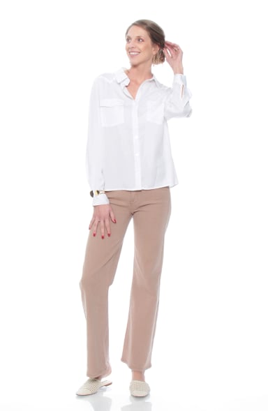 BLUSA LYOCELL ABOTONADA EN DELANTERO CON BOLSILLOS - 5