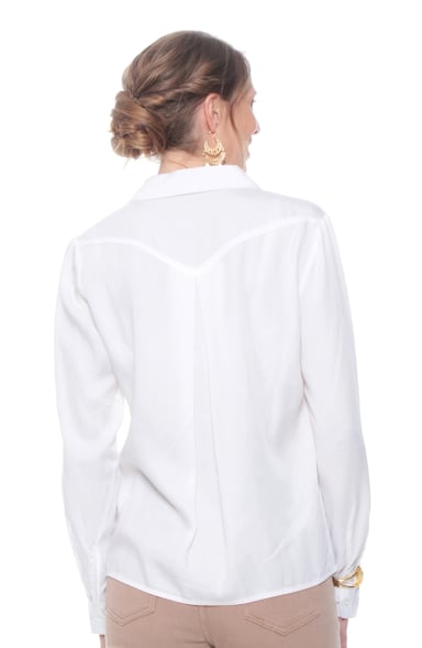 BLUSA LYOCELL ABOTONADA EN DELANTERO CON BOLSILLOS - 6
