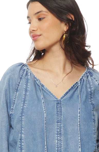 BLUSA MANGA LARGA LYOCELL ESCOTE V - 3