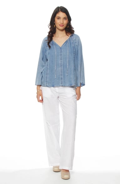 BLUSA MANGA LARGA LYOCELL ESCOTE V - 4