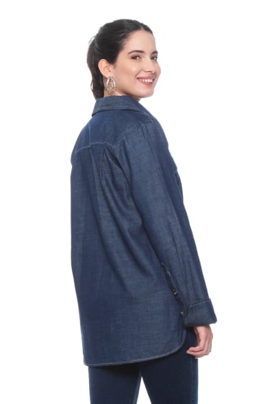 BLUSA  LYOCELL ABOTONADA EN DELANTERO CON BOLSILLO - 6