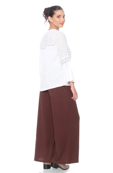 BLUSA MANGA LARGA ACAMPANADA CON BRODERY ESCOTE REDONDO - 7
